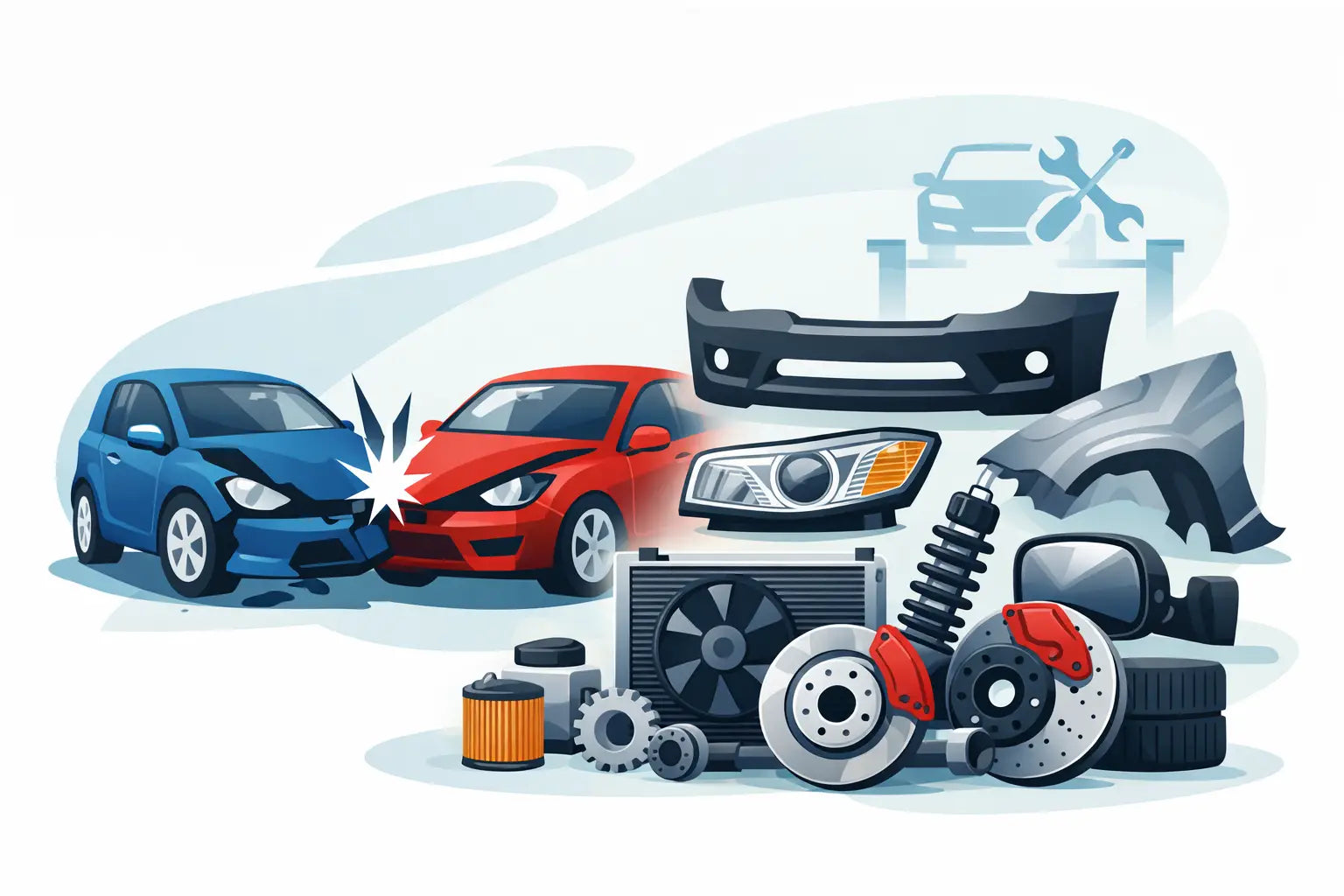 Mejores refacciones para reparar un choque