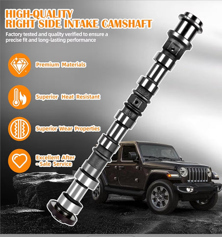 Árbol de levas de admisión lado derecho compatible con Jeep Wrangler Grand Cherokee Dodge Charger Challenger Ram 3.6L V6 modelos de repuesto para 05184380AH 5184380AG 5184380AD 5184380AD